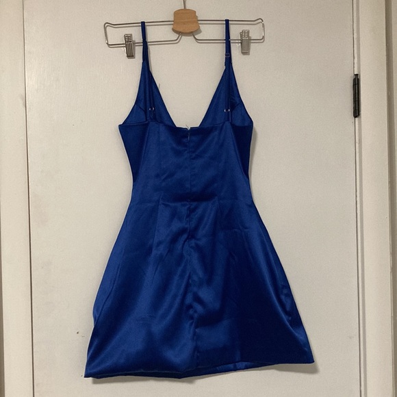 Royal Blue Satin Dress - Picture 3 of 3